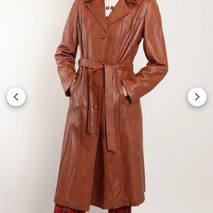 70s Leather Trench Outlook Fashions LTD